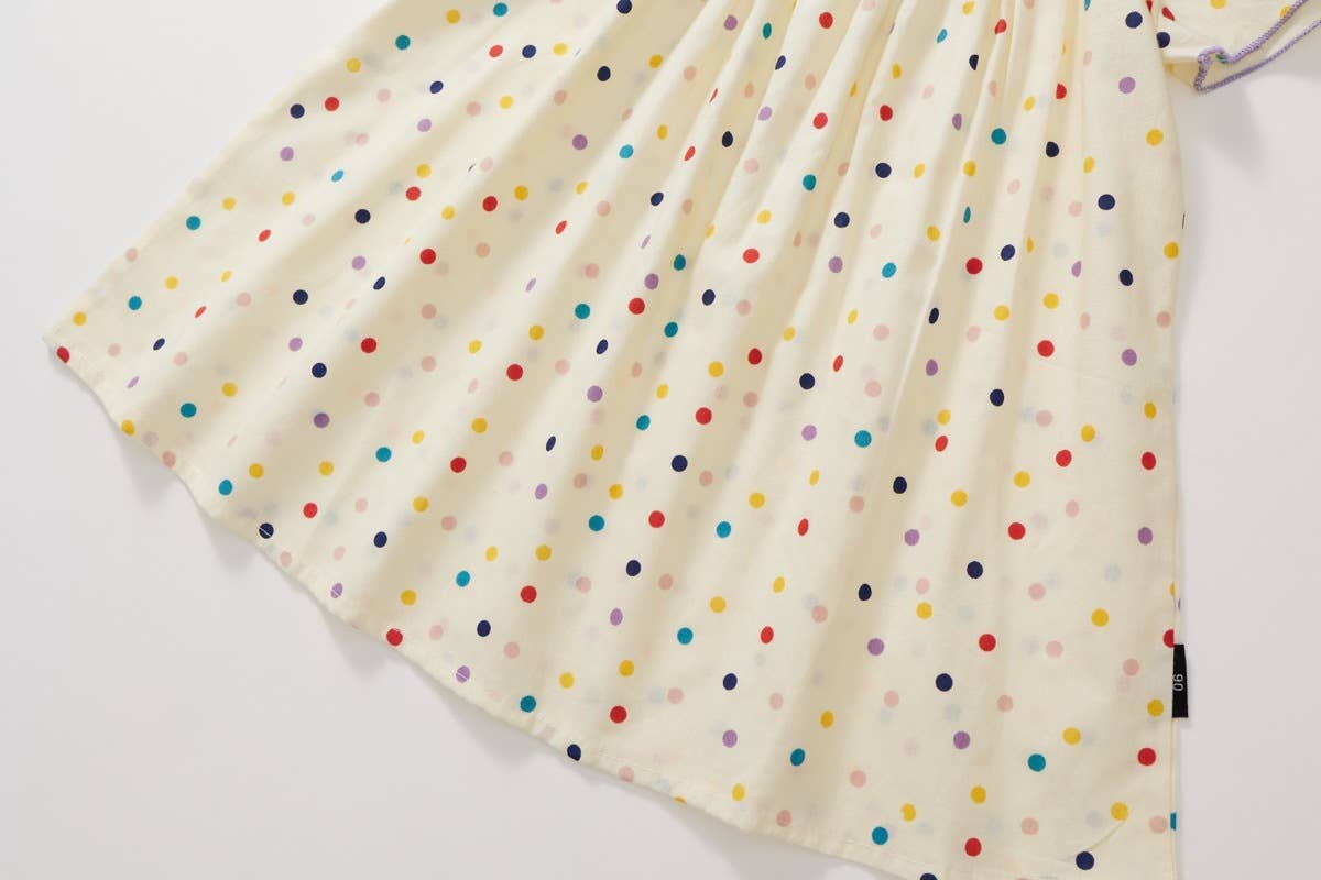 Floral Polka dots Print Toddler Dress