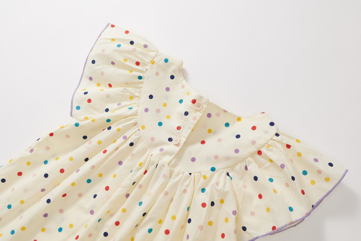Girl Floral Polka Dots Dress