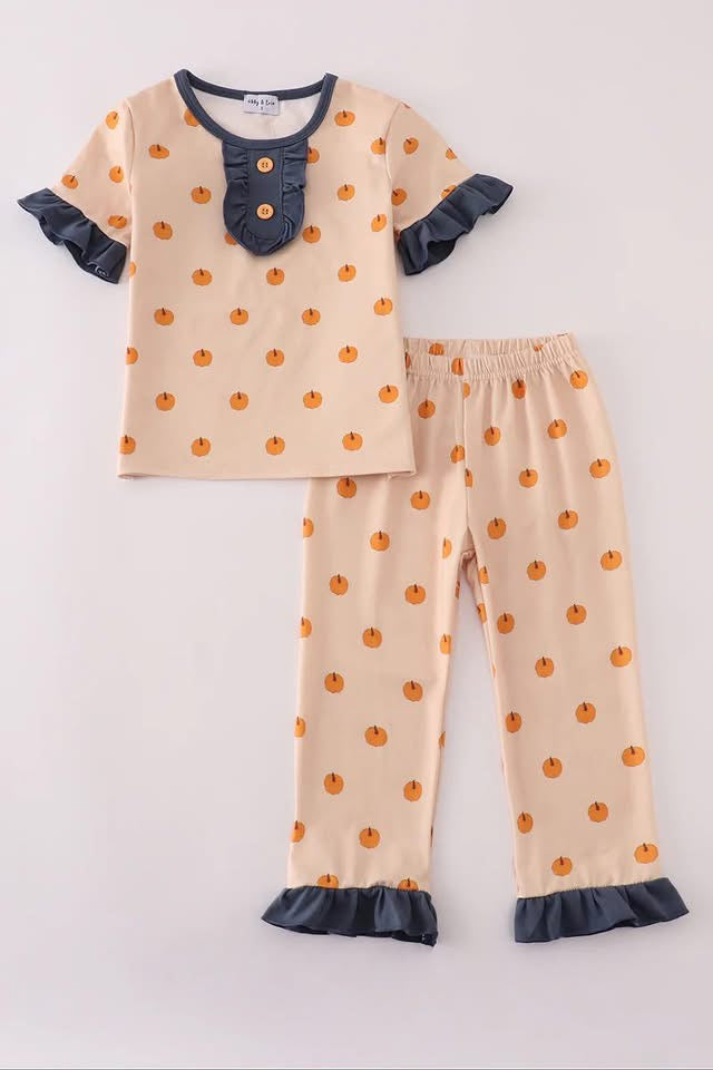 GIRL TURKEY PRINT PJ SET