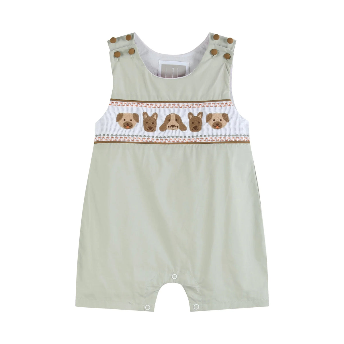 Boy Dog Smocked Shortalls