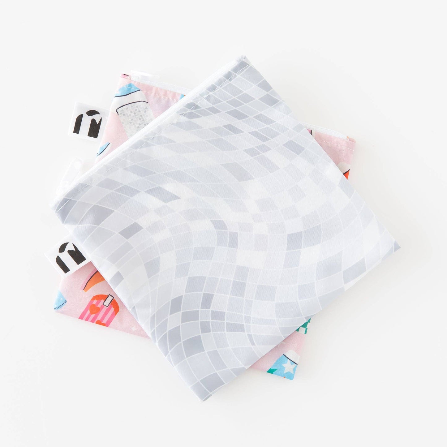 Reusable Snack Bag, Large 2 Pack: Disco Boots