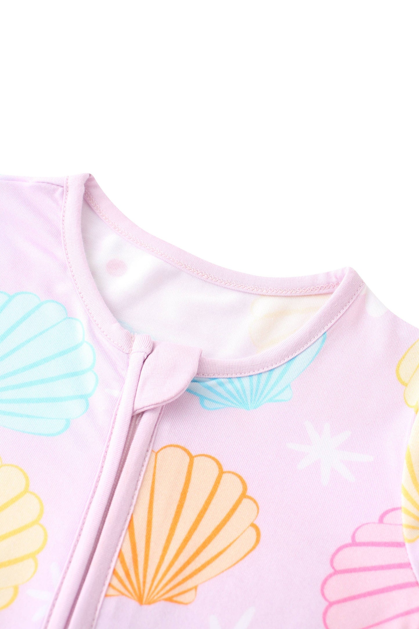 Pastel Seashell Bamboo Baby Convertible Zippy Romper