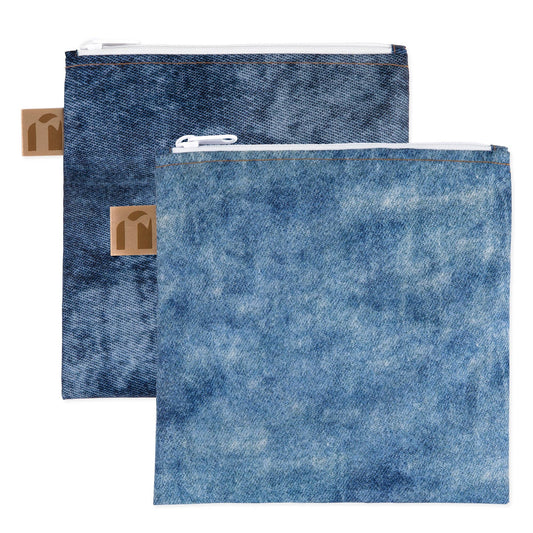 Reusable Snack Bag, Large 2 Pack: Denim on Denim