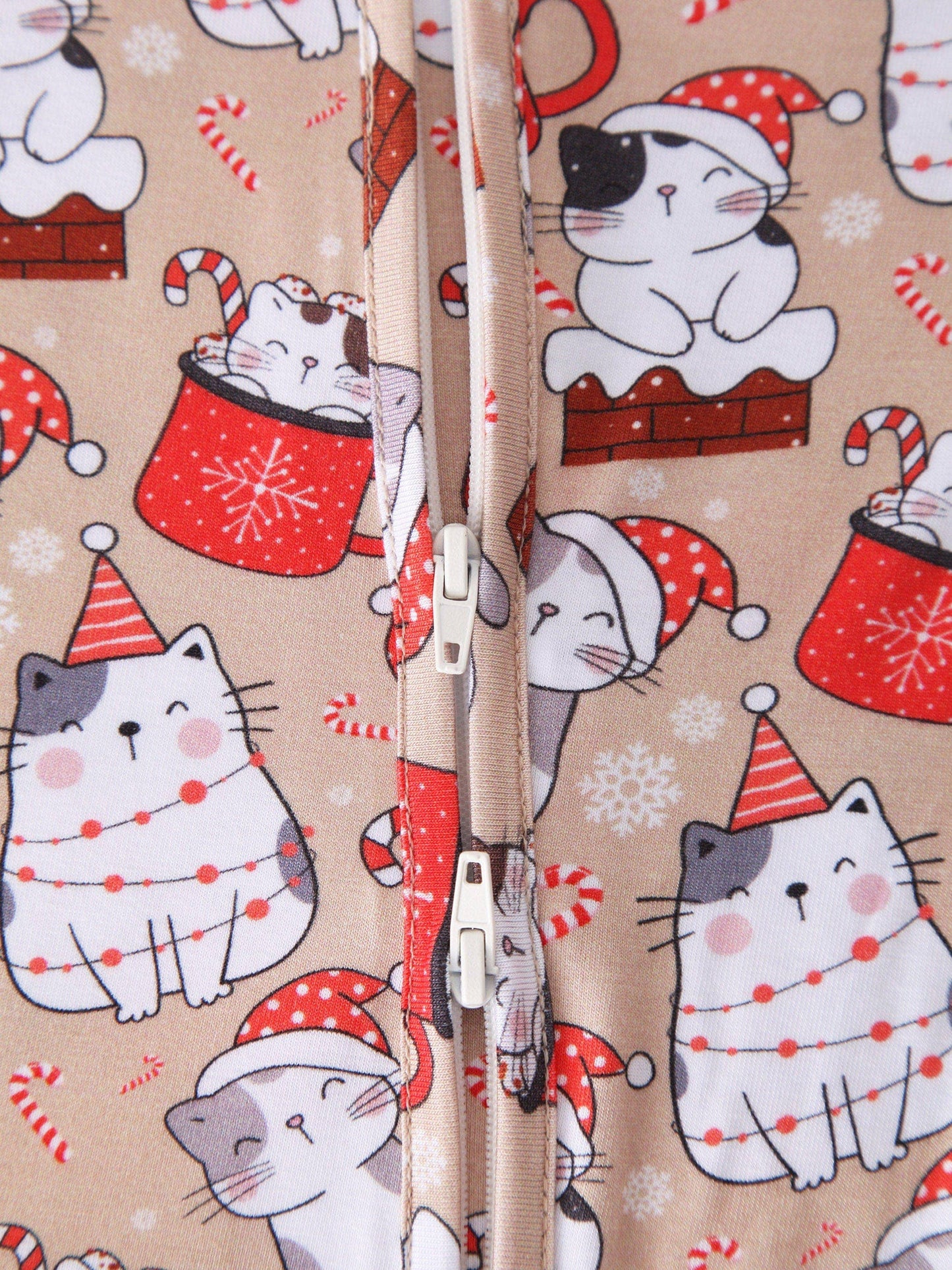 PoshTOT Holiday Kittes Bamboo Baby Convertible Zippy Romper