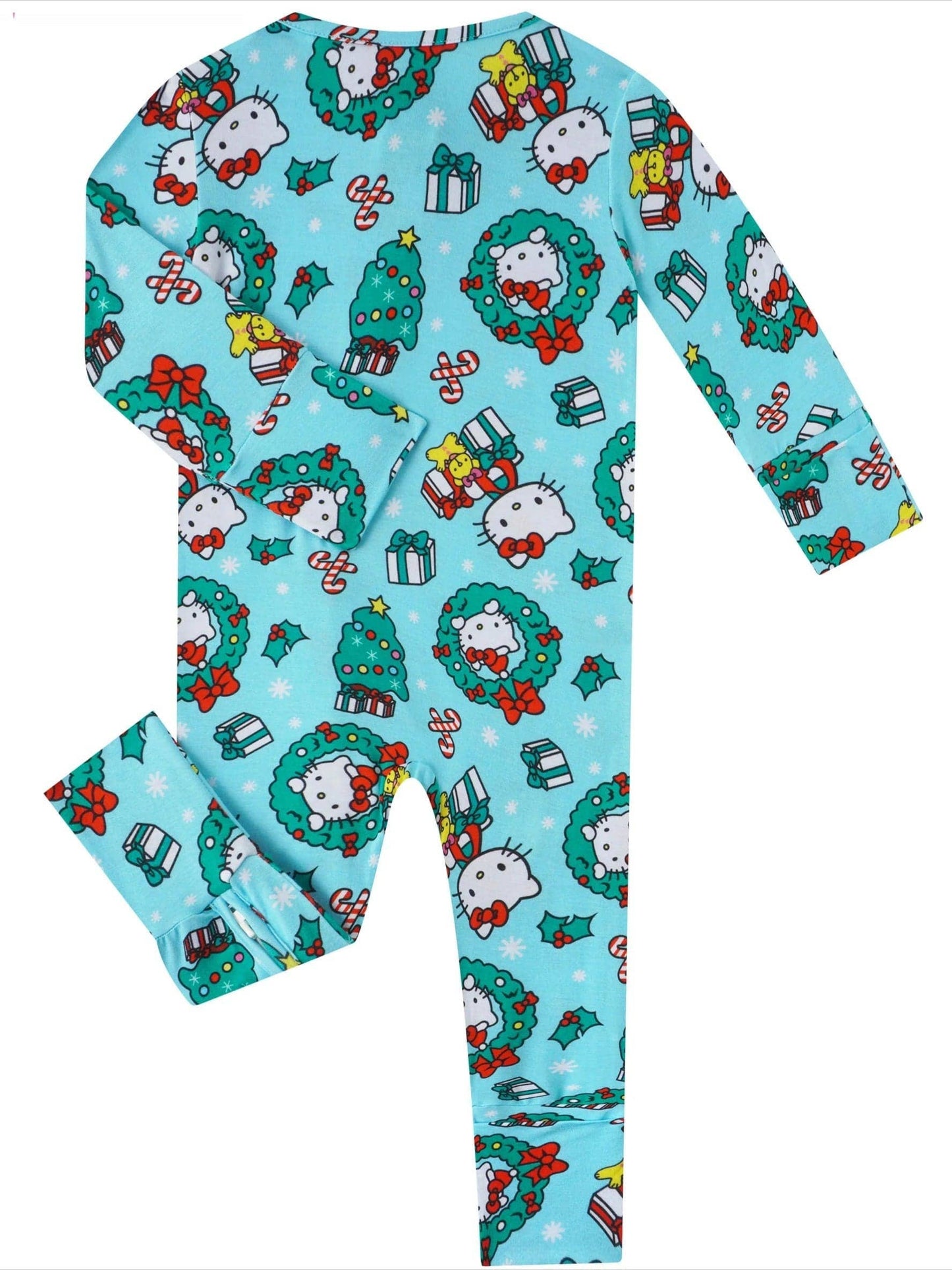 Posh TOT Sanrio Hello Kitty Mistletoe Mint Bamboo Baby Convertible Zippy Romper