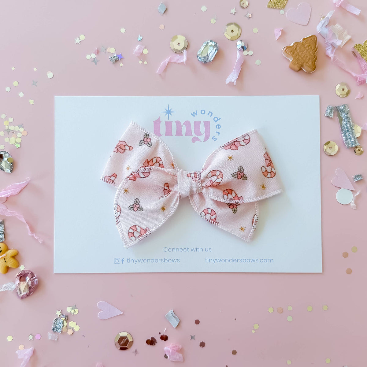 Girl Candy Canes on Pink Bow