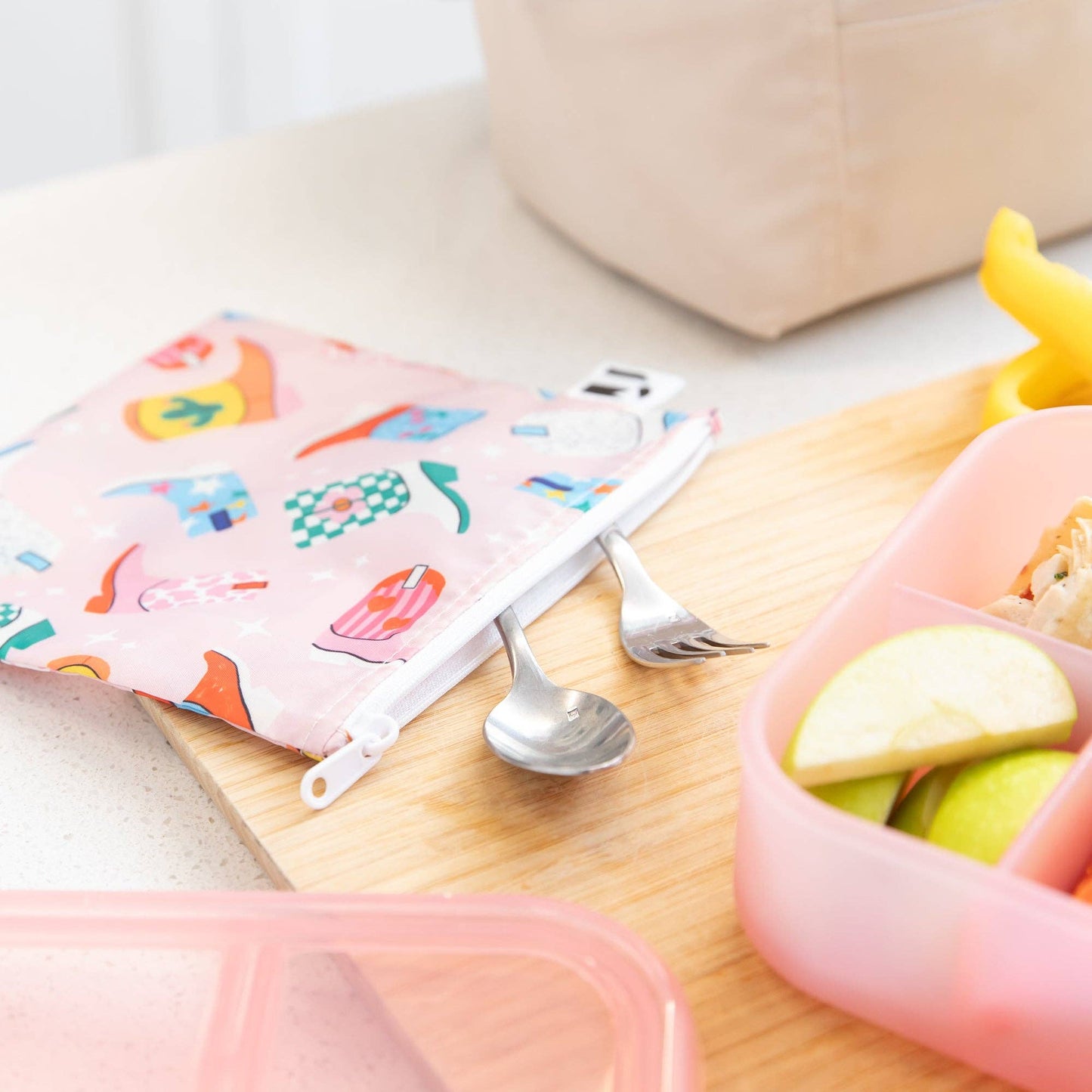 Reusable Snack Bag, Large 2 Pack: Disco Boots