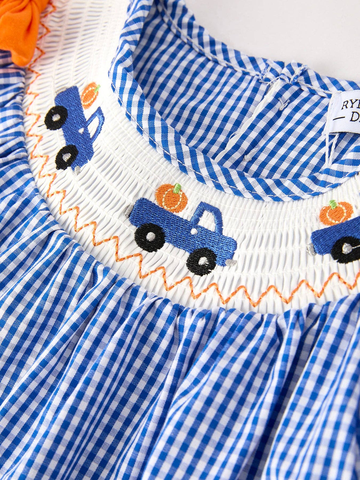 Fall Truck Smock Embroidery Baby Girl Dress