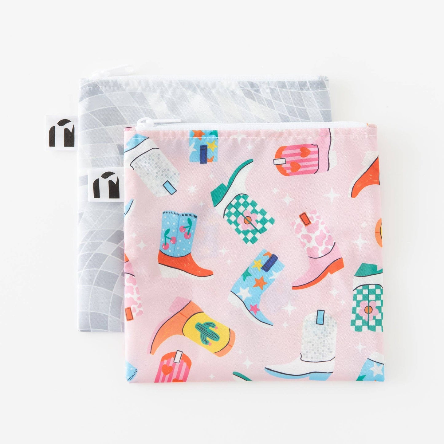 Reusable Snack Bag, Large 2 Pack: Disco Boots