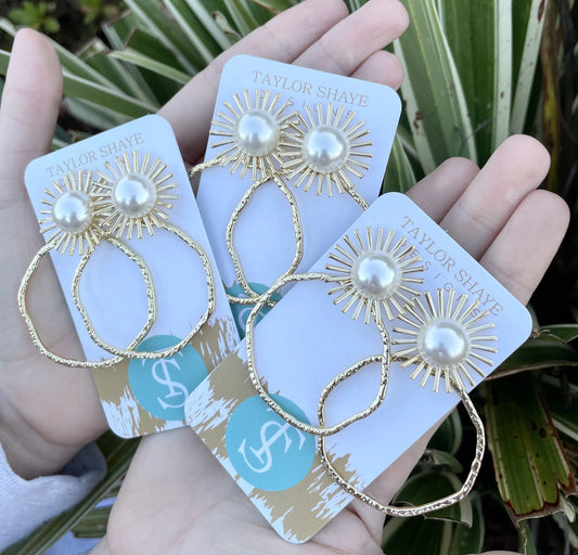PEARL SUNBURST HOOPS