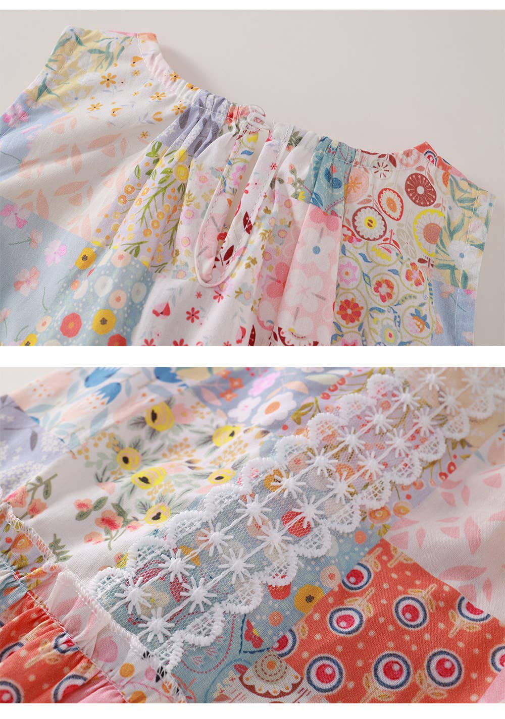 Floral Patchwork Girl Dress