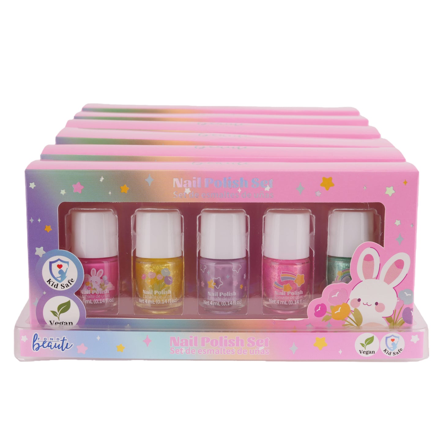 Kids Water-Based Nail Polish Set – 5 Colors Vegan & Kid-Safe