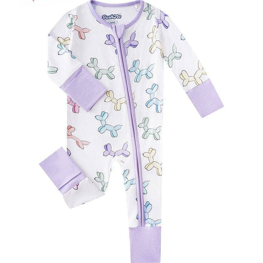 PoshTOT Balloon Puppy Bamboo Baby Convertible Zippy Romper