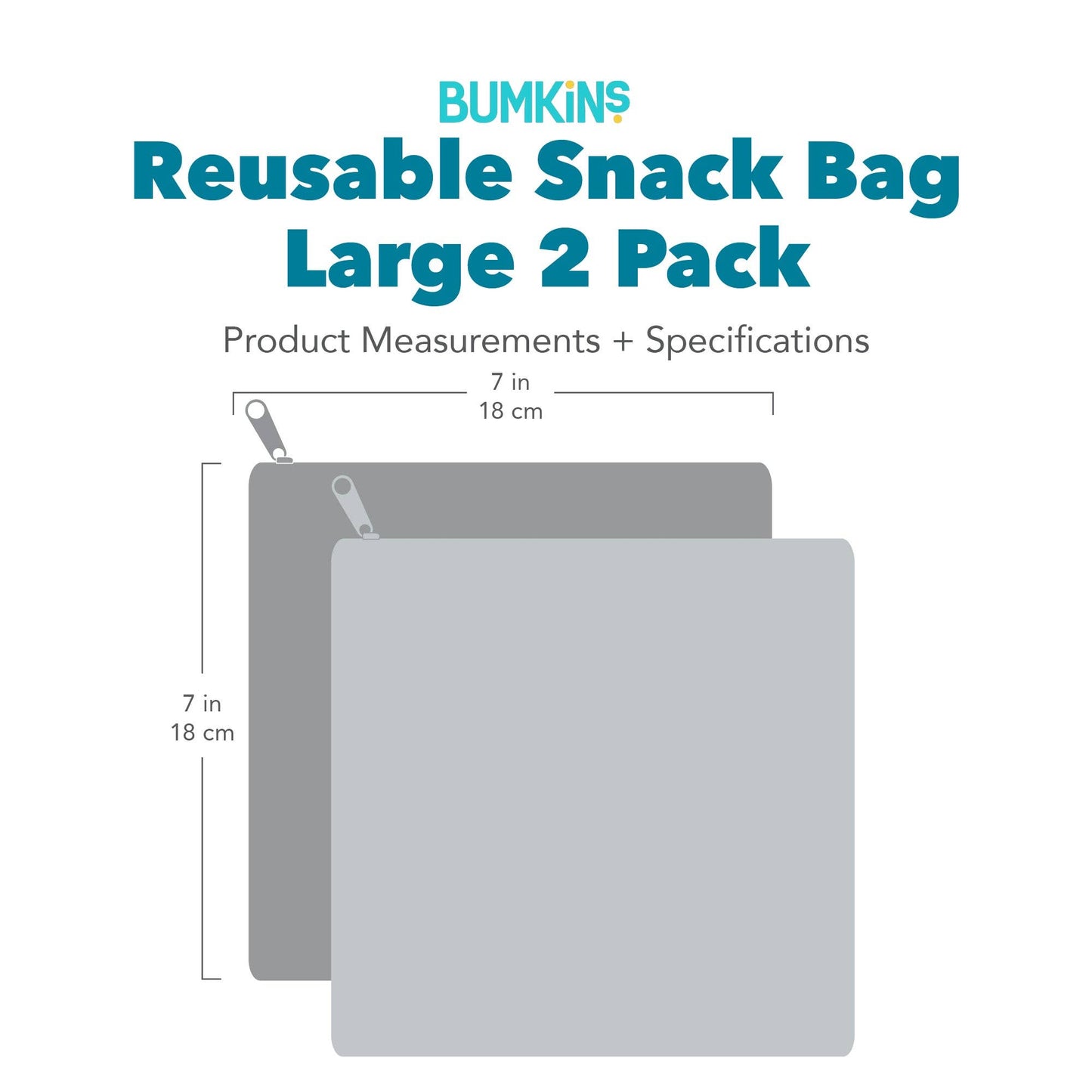 Reusable Snack Bag, Large 2 Pack: Denim on Denim