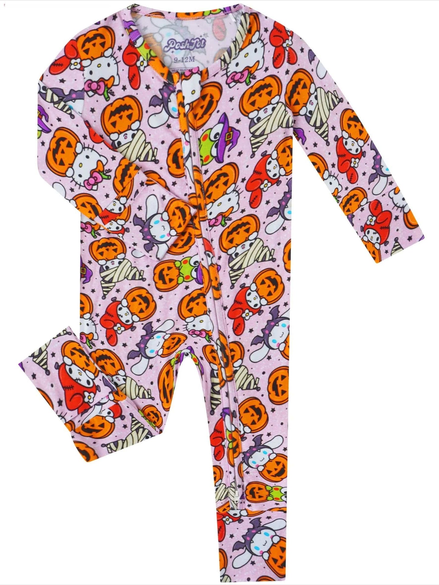 Posh TOT Sanrio Hello Kitty Jack O Lanterns Bamboo Baby Convertible Zippy Romper
