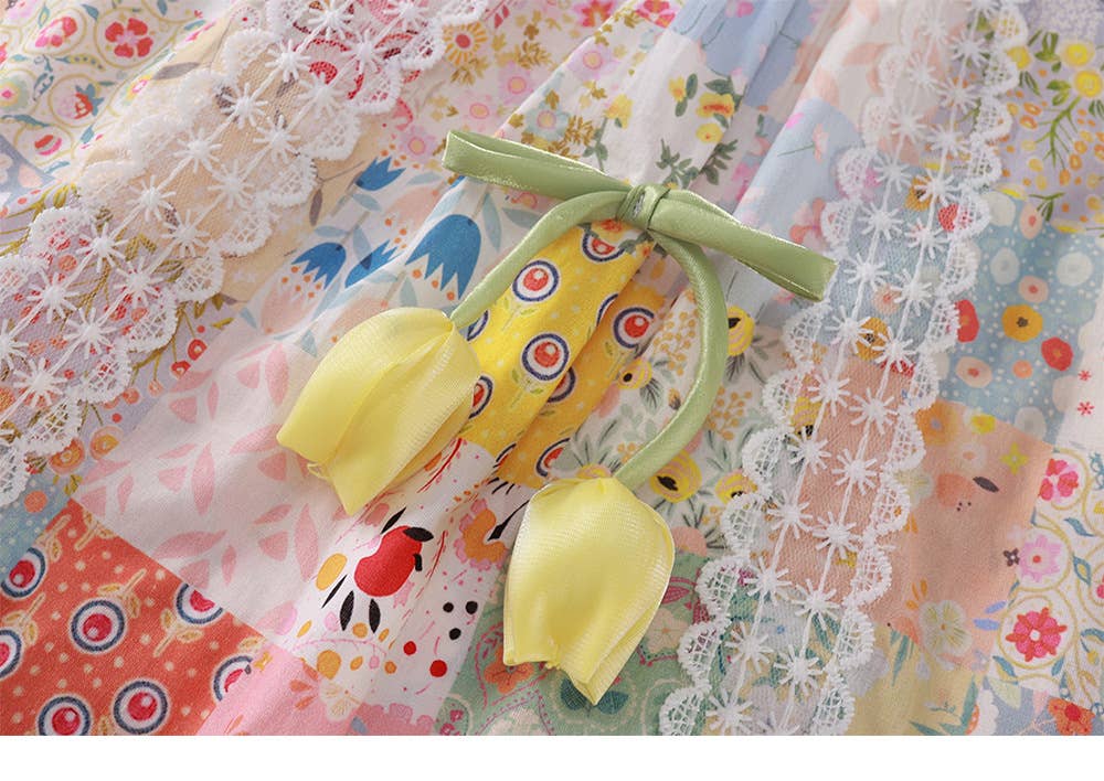 Floral Patchwork Girl Dress