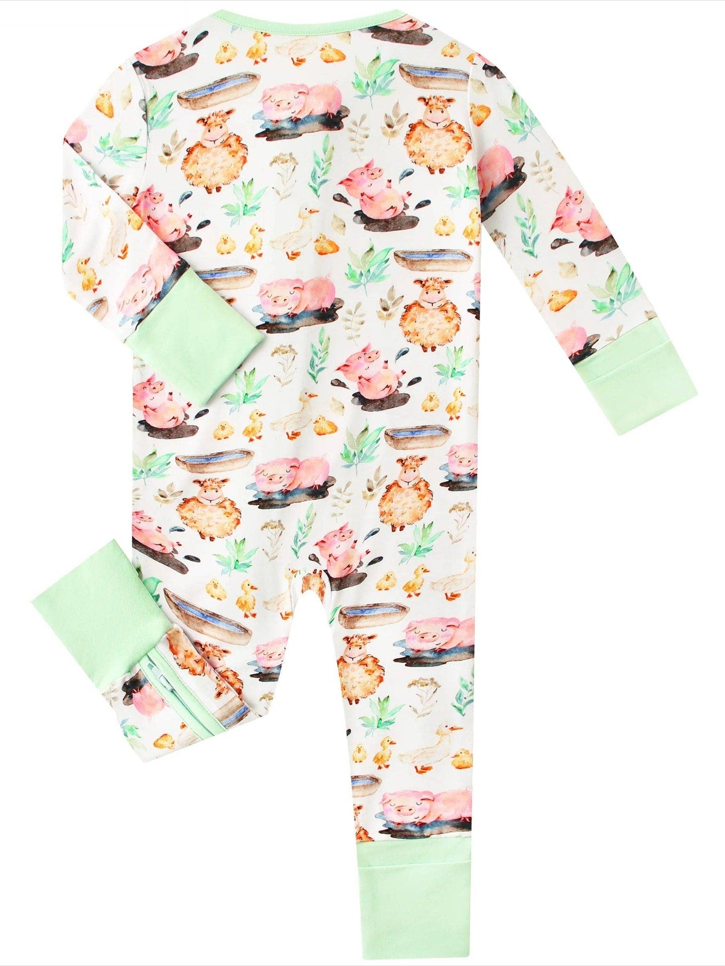 Farmyard Fun Bamboo Baby Convertible Zippy Romper