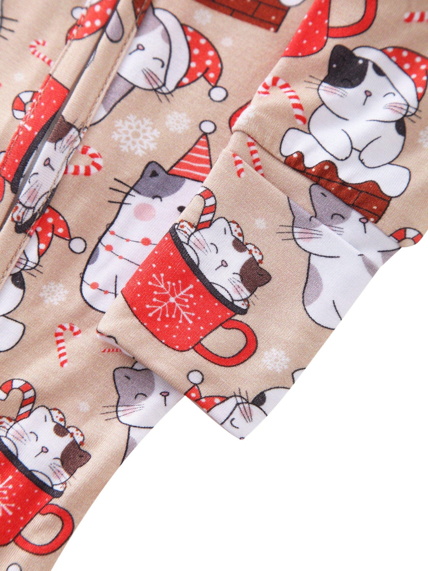 PoshTOT Holiday Kittes Bamboo Baby Convertible Zippy Romper