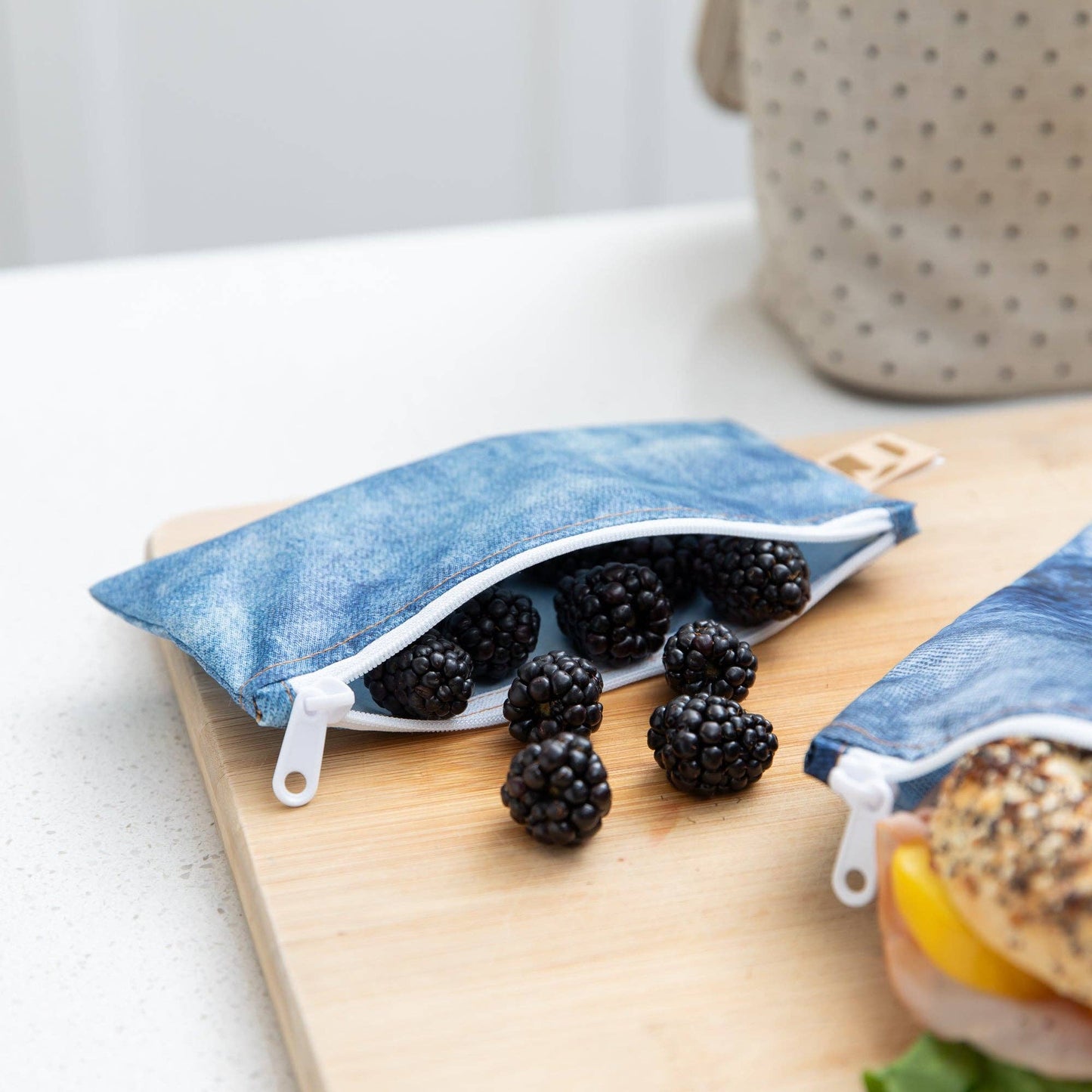Reusable Snack Bag, Small 2 Pack: Denim on Denim
