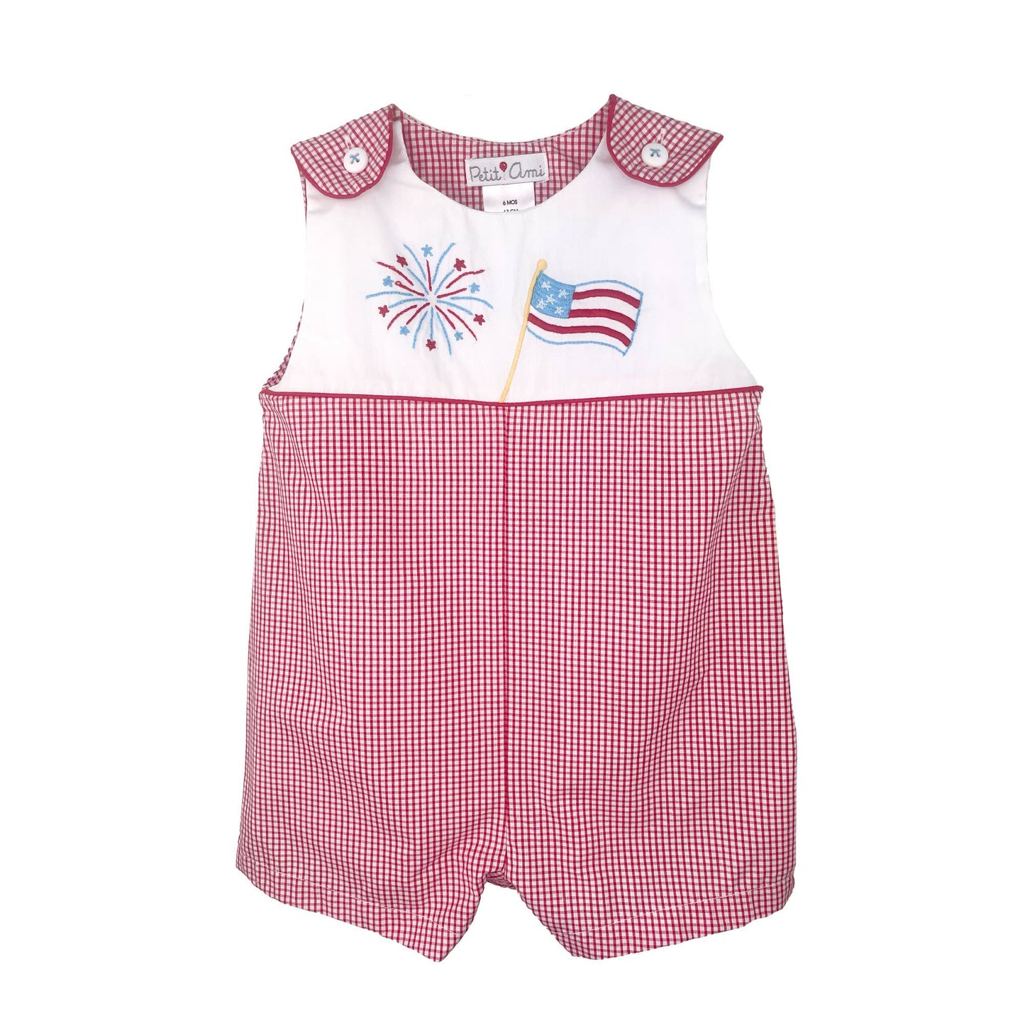 Boy Sunsuit with 4th of July Embroidery