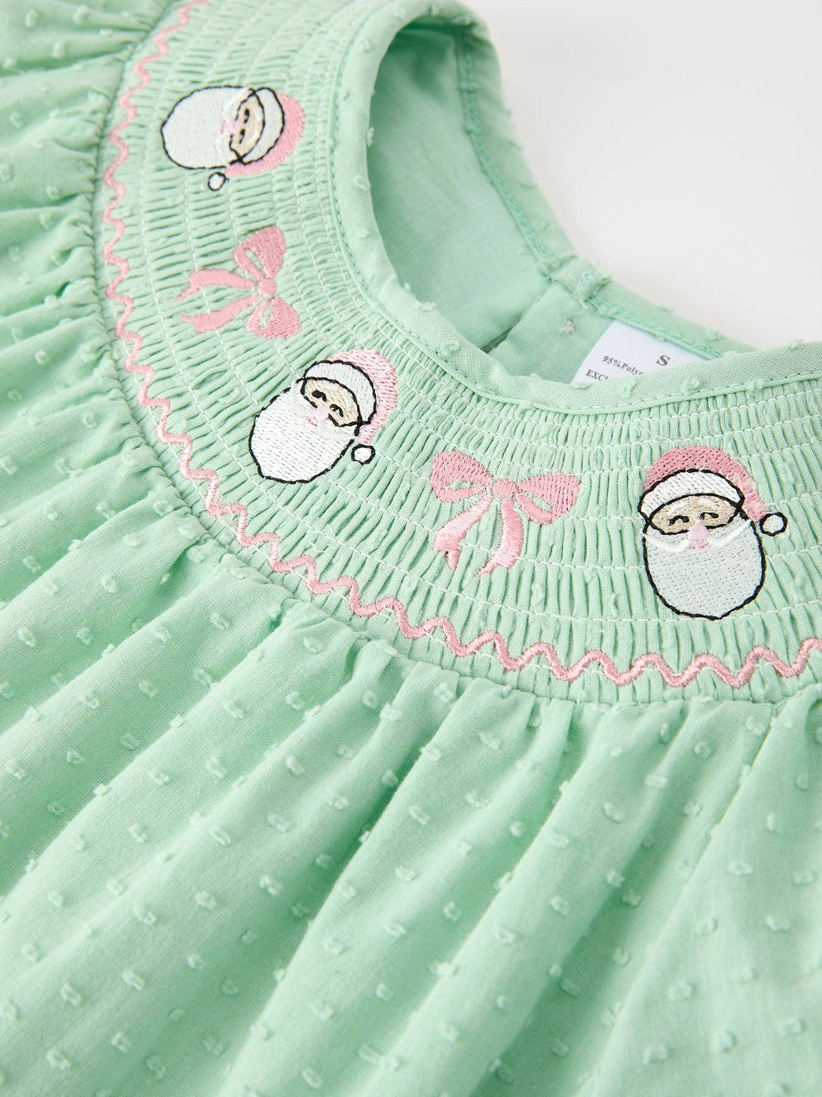 Girl Christmas Mint Green Santa Dress