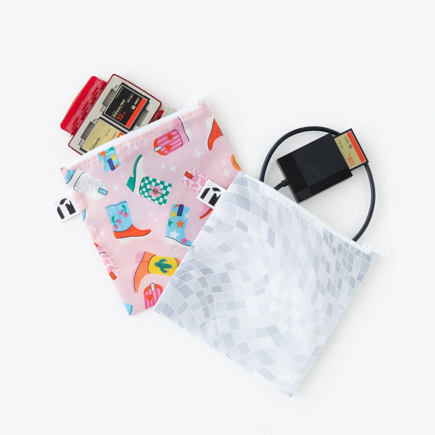 Reusable Snack Bag, Large 2 Pack: Disco Boots
