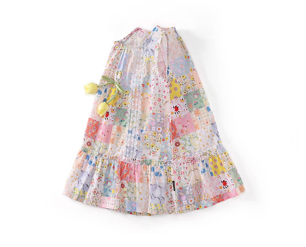 Floral Patchwork Girl Dress
