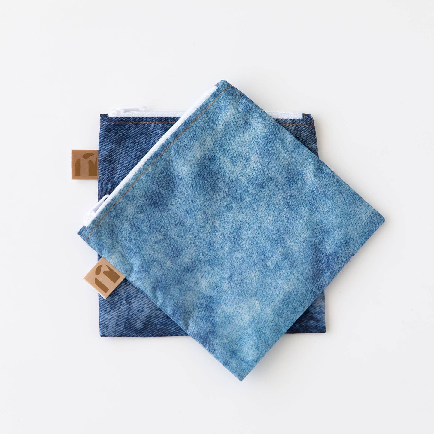 Reusable Snack Bag, Large 2 Pack: Denim on Denim