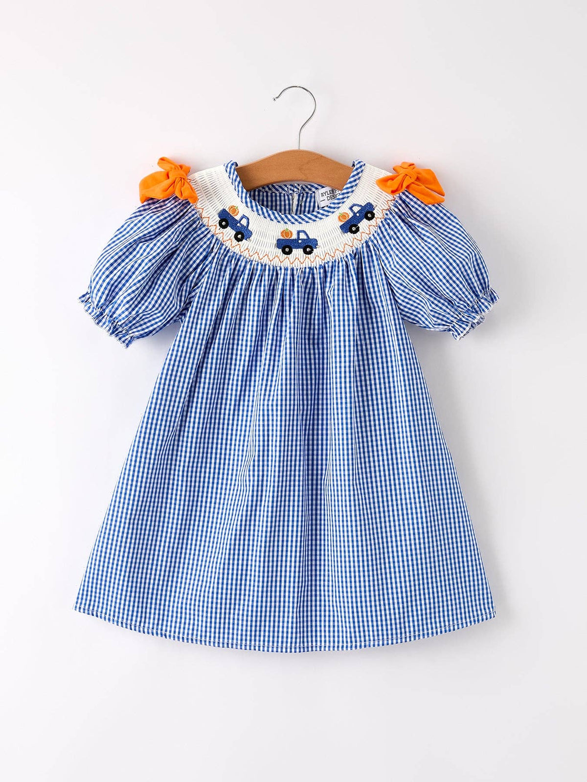 Fall Truck Smock Embroidery Baby Girl Dress