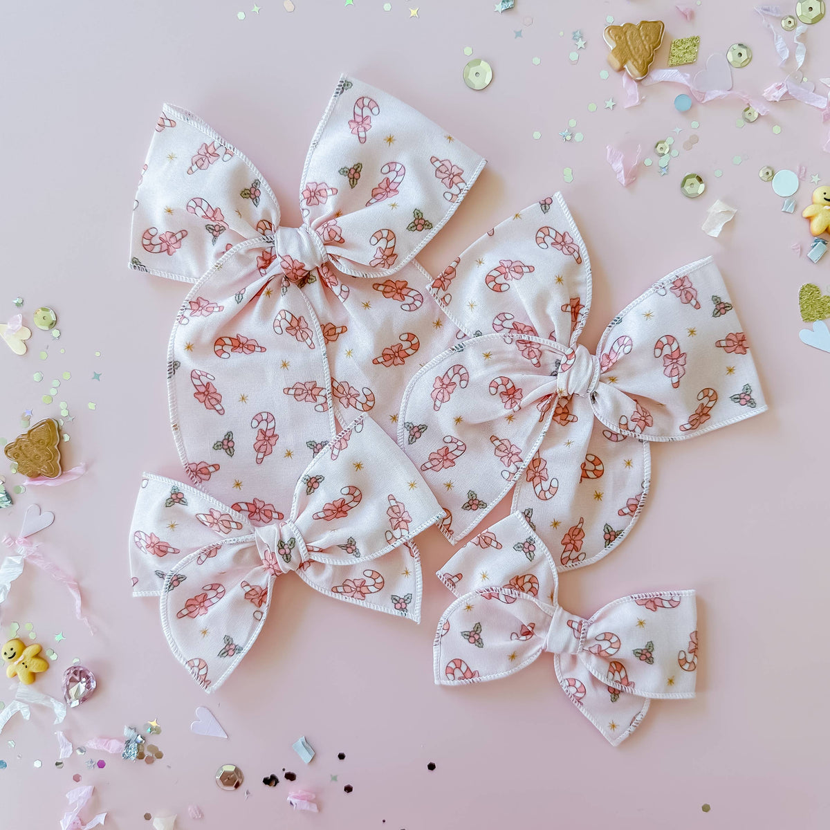 Girl Candy Canes on Pink Bow