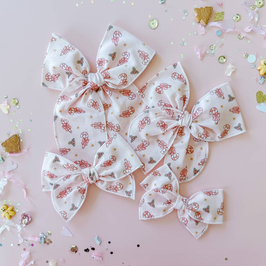 Girl Candy Canes on Pink Bow
