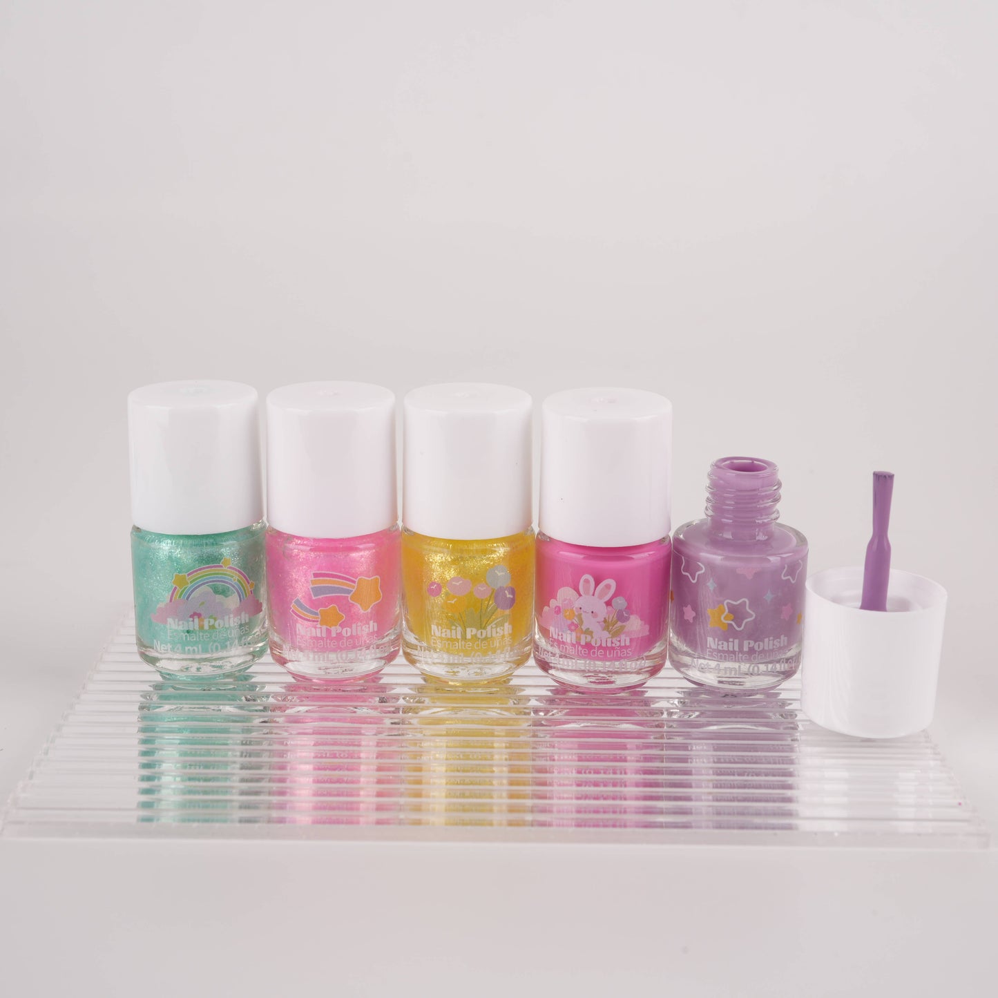 Kids Water-Based Nail Polish Set – 5 Colors Vegan & Kid-Safe