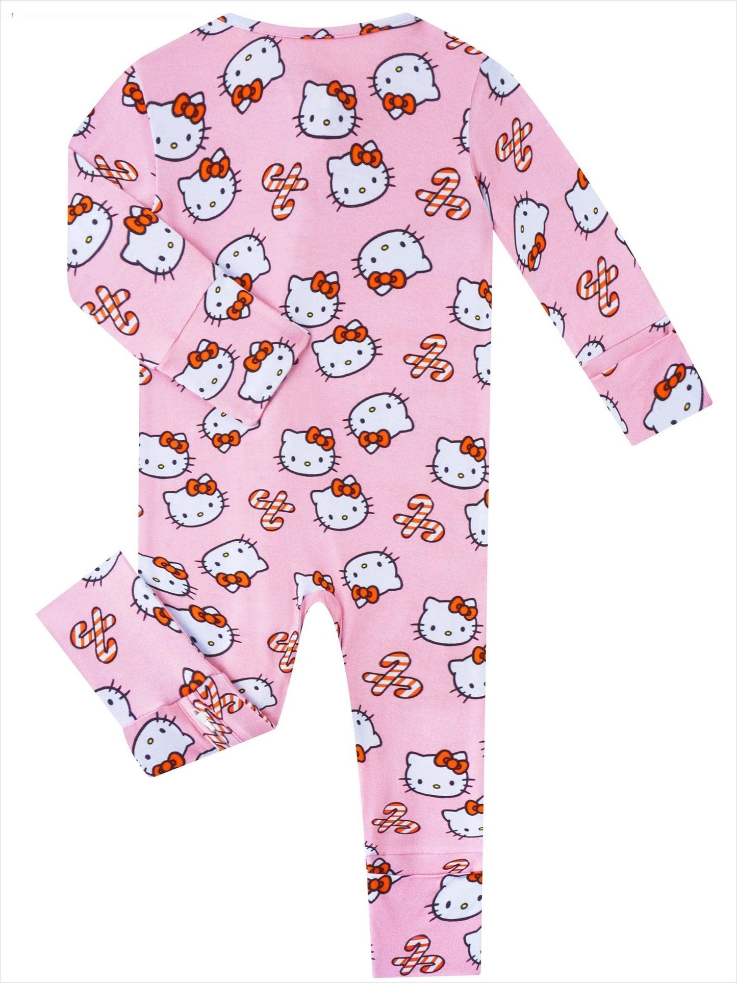 Posh TOT Sanrio Hello Kitty Peppermint Swirl Bamboo Baby Convertible Zippy Romper