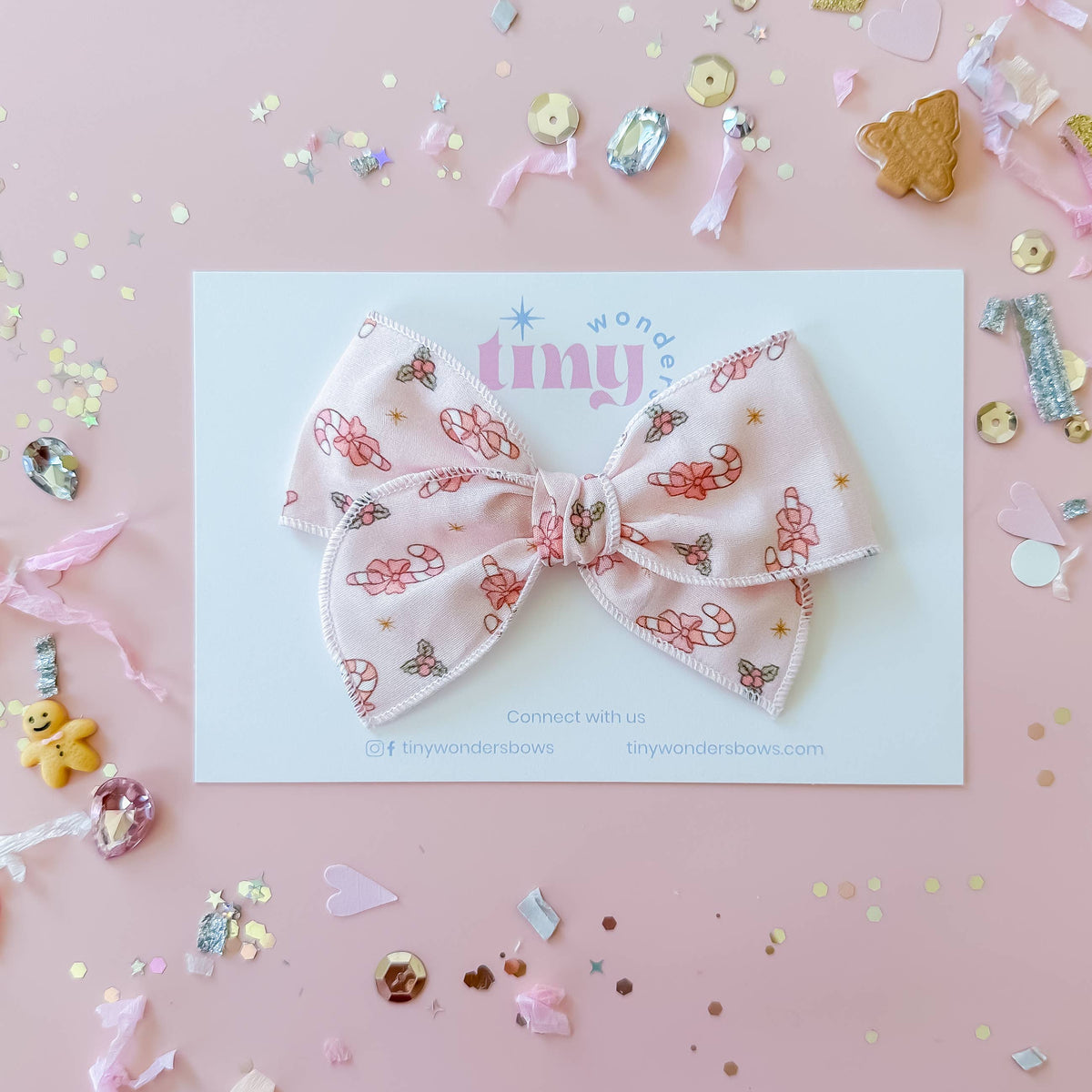 Girl Candy Canes on Pink Bow