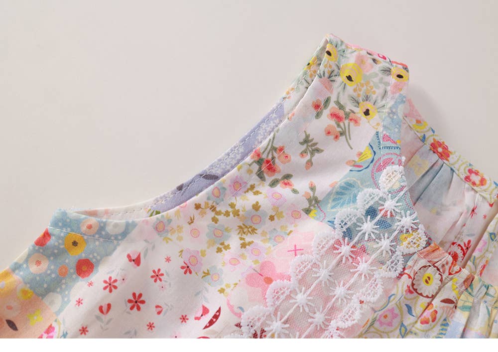 Floral Patchwork Girl Dress