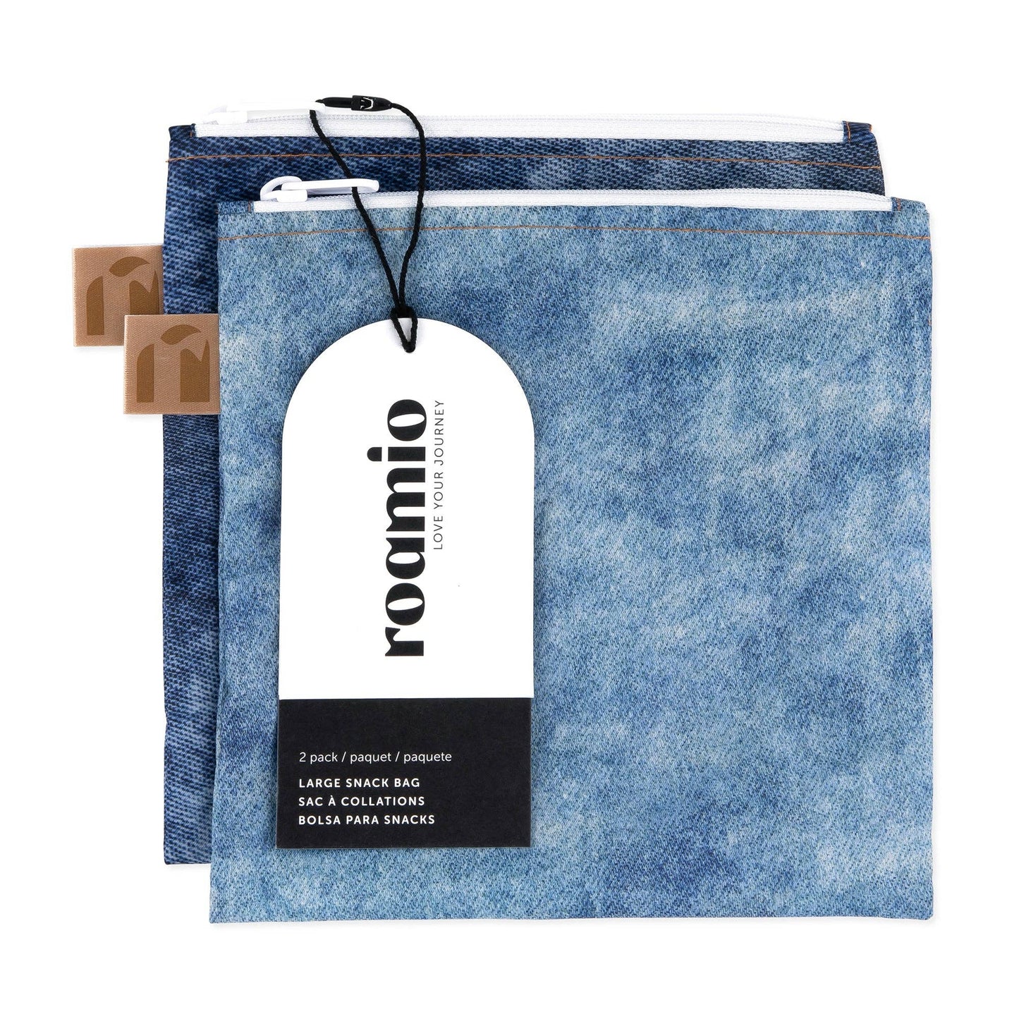 Reusable Snack Bag, Large 2 Pack: Denim on Denim