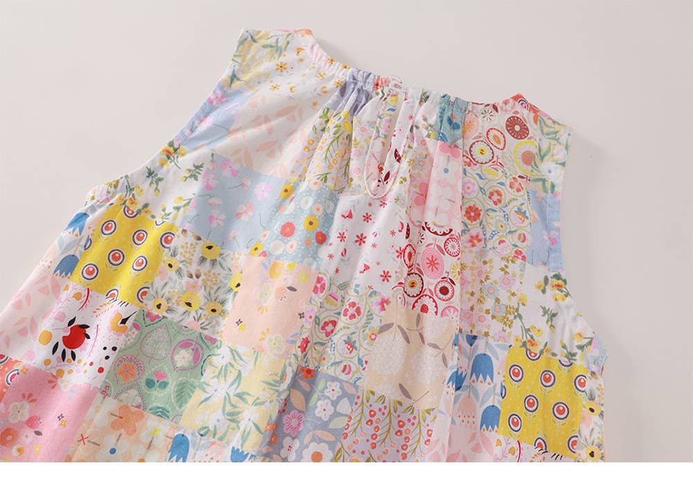 Floral Patchwork Girl Dress