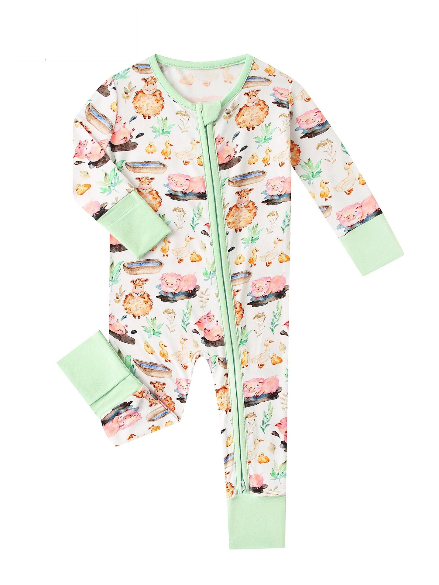 Farmyard Fun Bamboo Baby Convertible Zippy Romper