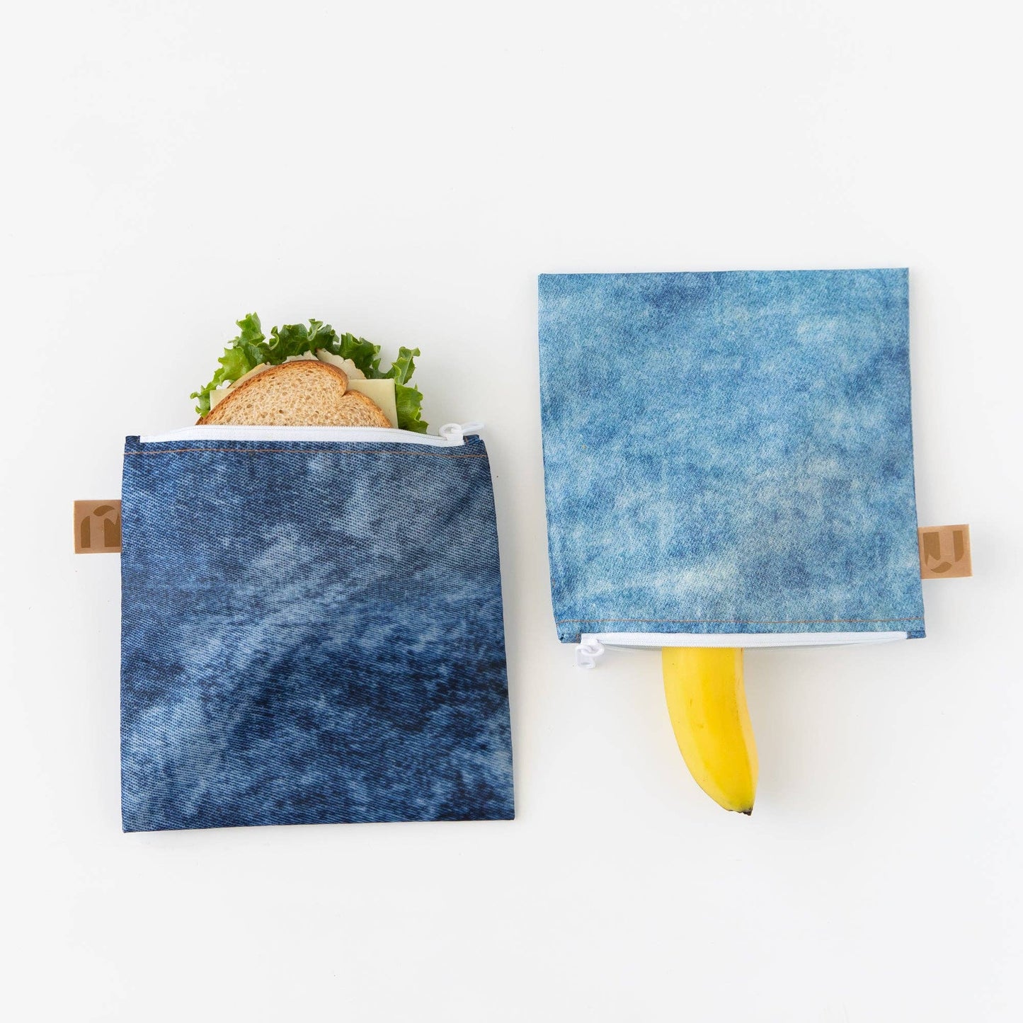 Reusable Snack Bag, Large 2 Pack: Denim on Denim
