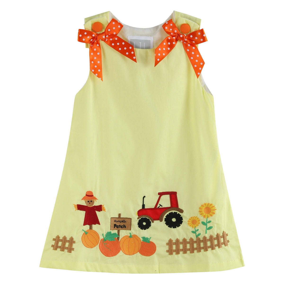 Girl Pumpkin Patch Bow Dress