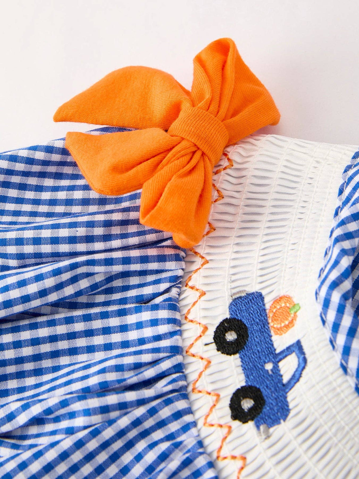 Fall Truck Smock Embroidery Baby Girl Dress
