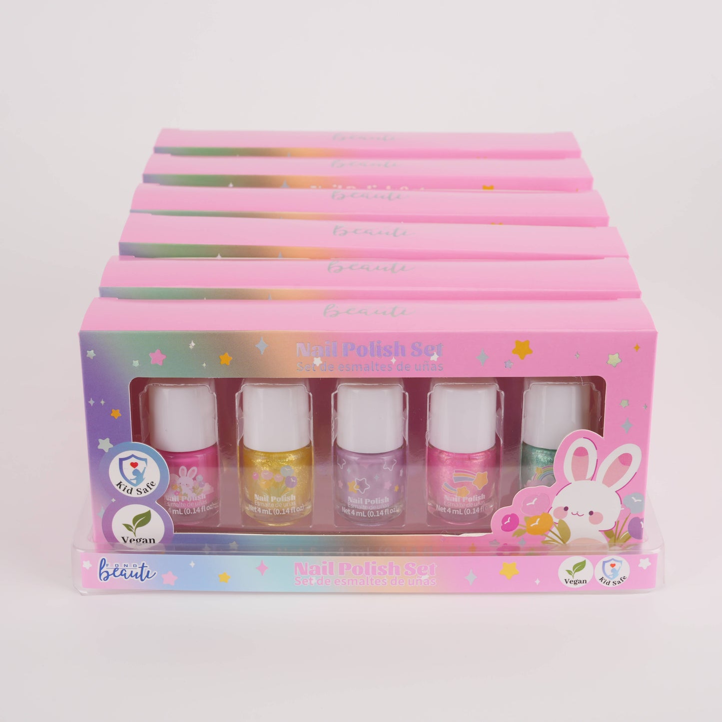 Kids Water-Based Nail Polish Set – 5 Colors Vegan & Kid-Safe