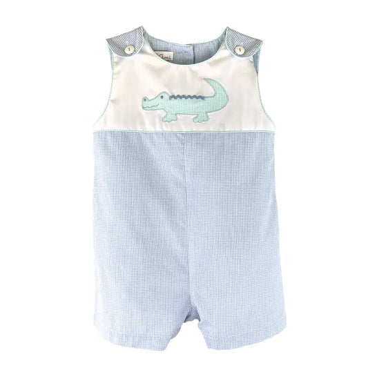 Boy Alligator Applique Sunsuit