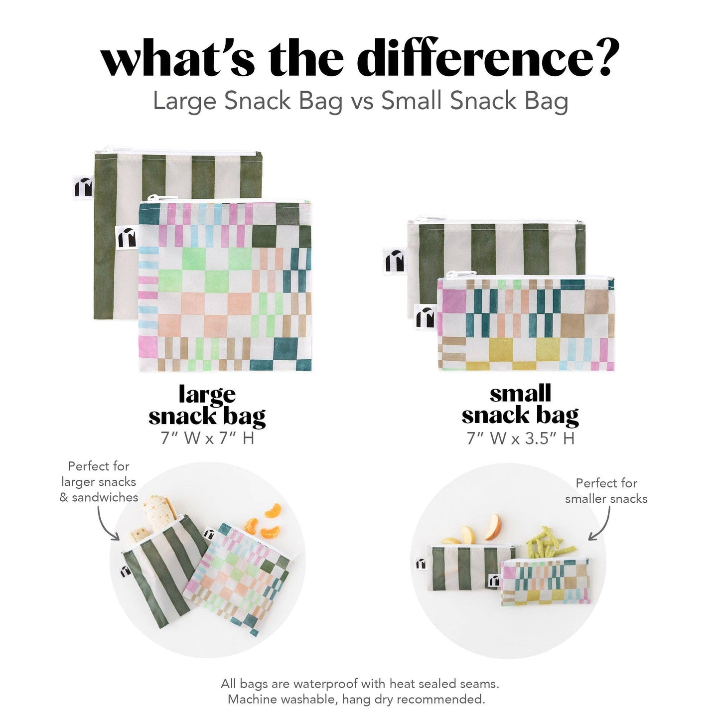 Reusable Snack Bag, Small 2 Pack: Motley Club
