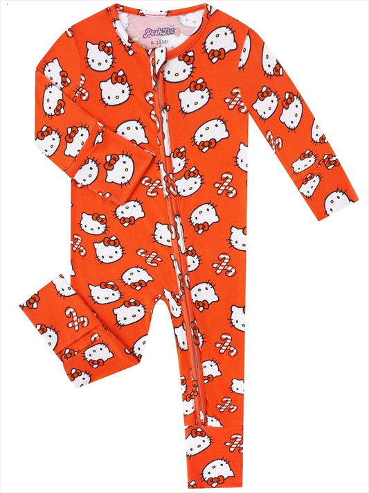 Posh TOT Sanrio Hello Kitty Merry Holiday Bamboo Baby Convertible Zippy Romper