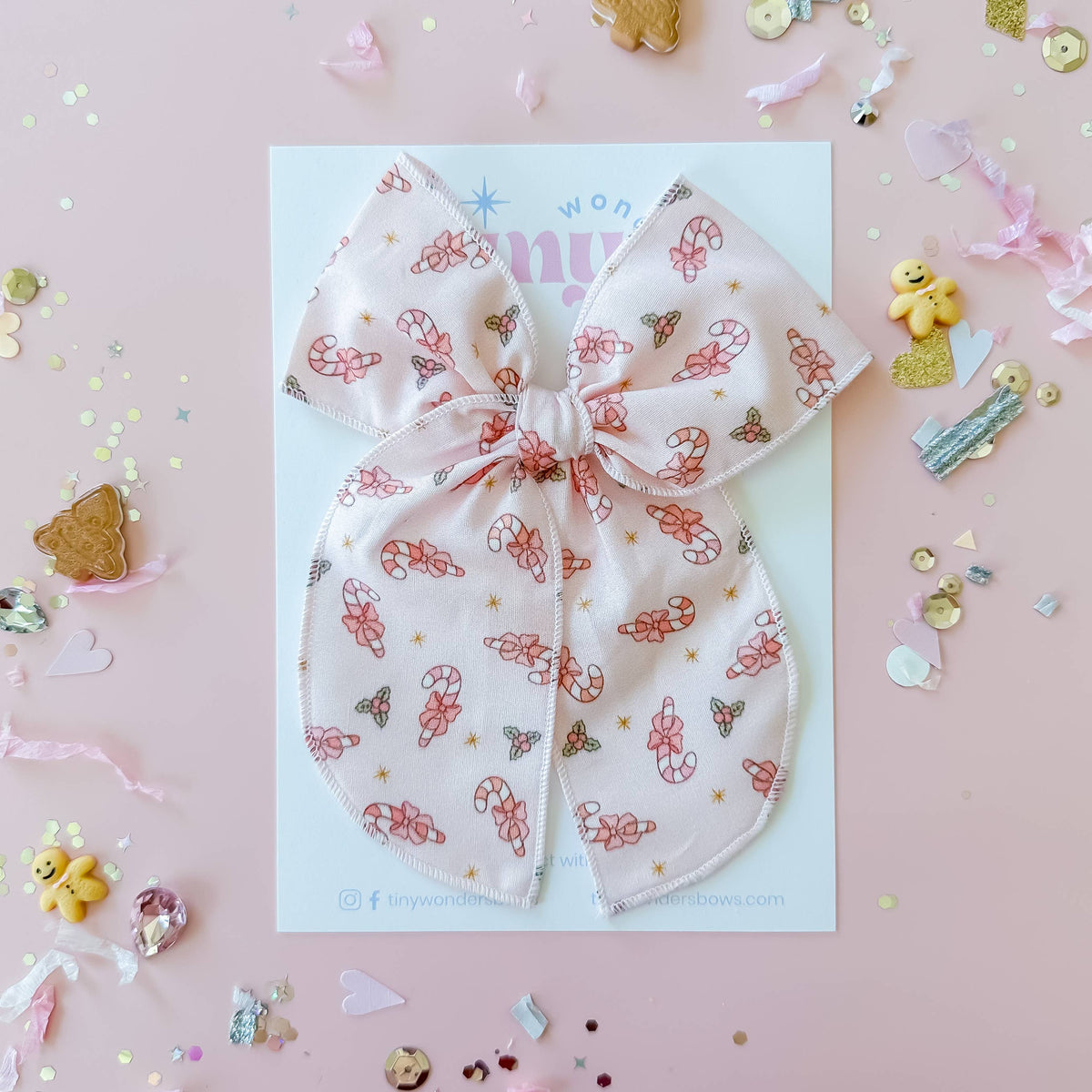 Girl Candy Canes on Pink Bow