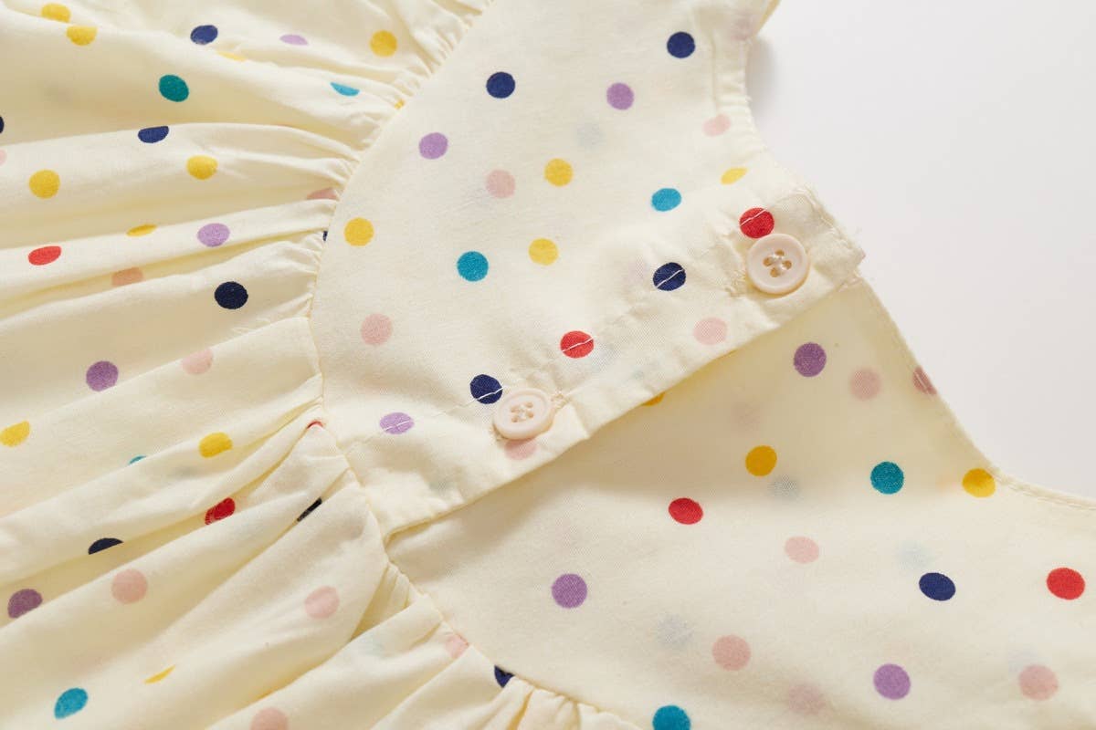 Floral Polka dots Print Toddler Dress