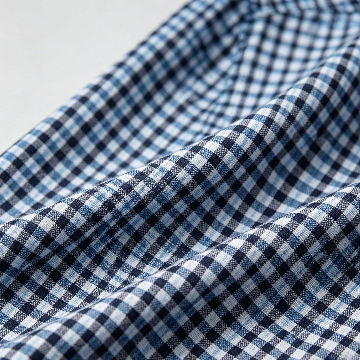 Boys Blue & White Gingham Long Sleeve Button-Down Shirt