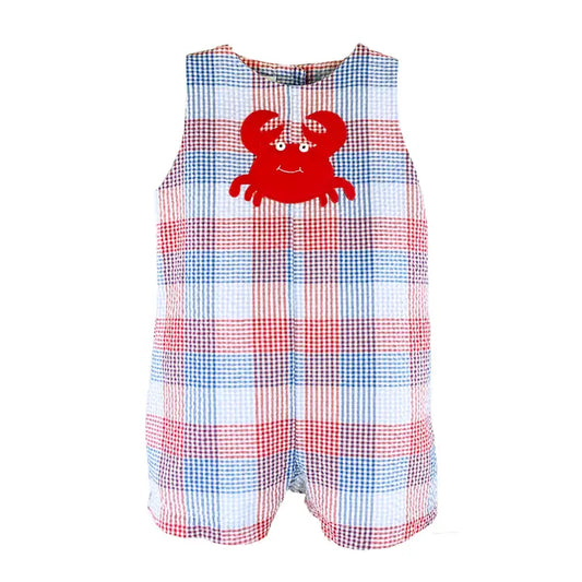 Boy Crab Applique Sunsuit