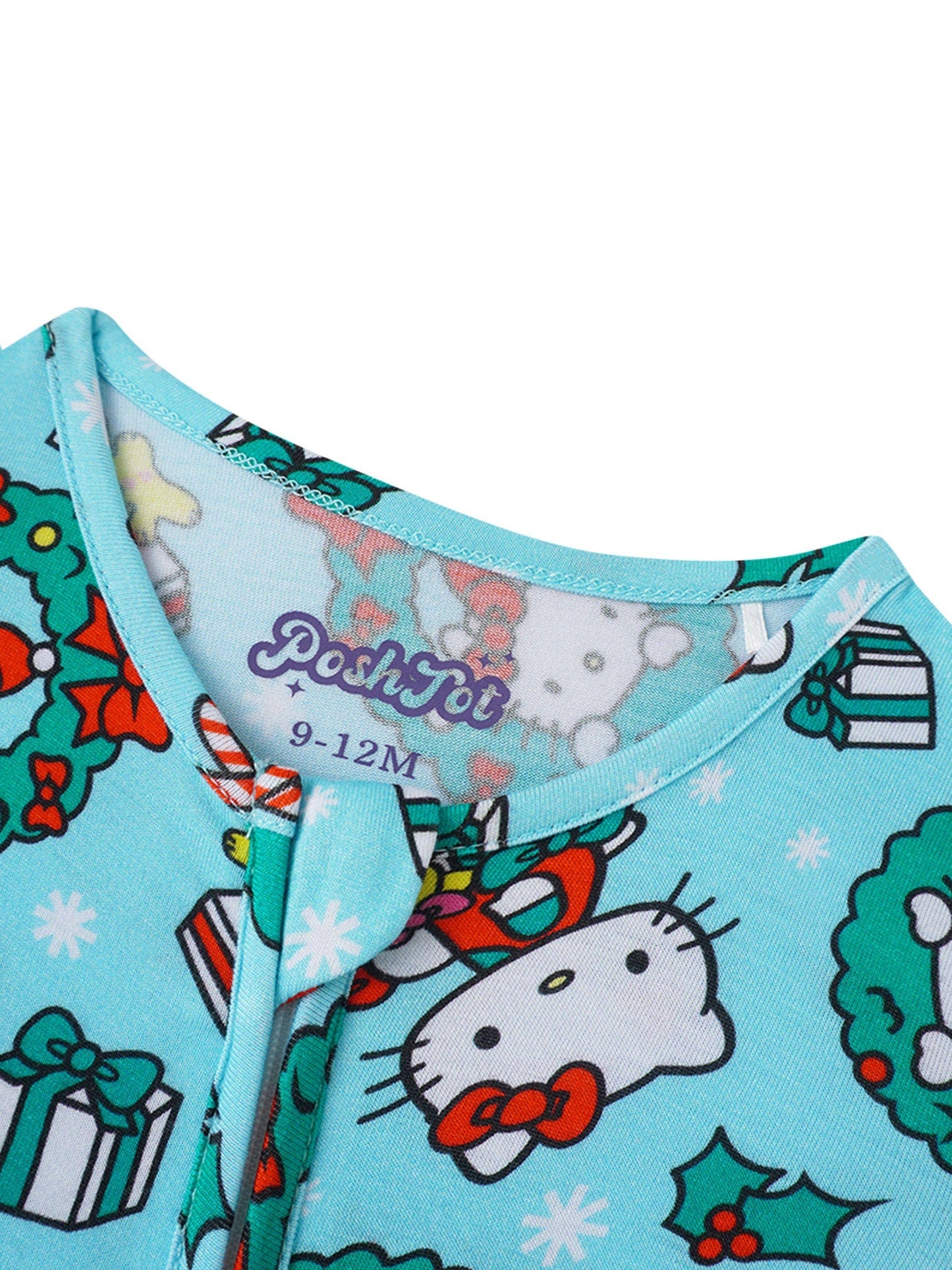 Posh TOT Sanrio Hello Kitty Mistletoe Mint Bamboo Baby Convertible Zippy Romper
